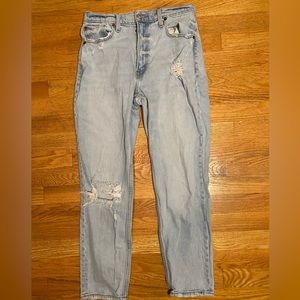 Abercrombie & Fitch Ripped High Rise Straight Jeans Size 27